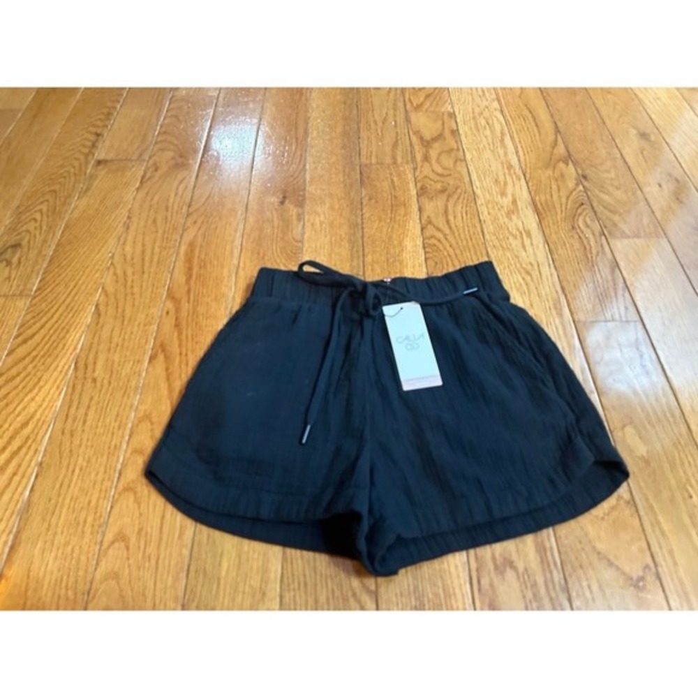 New Calia Women's high waisted Dolphin cover up shorts black size XXS retail $40